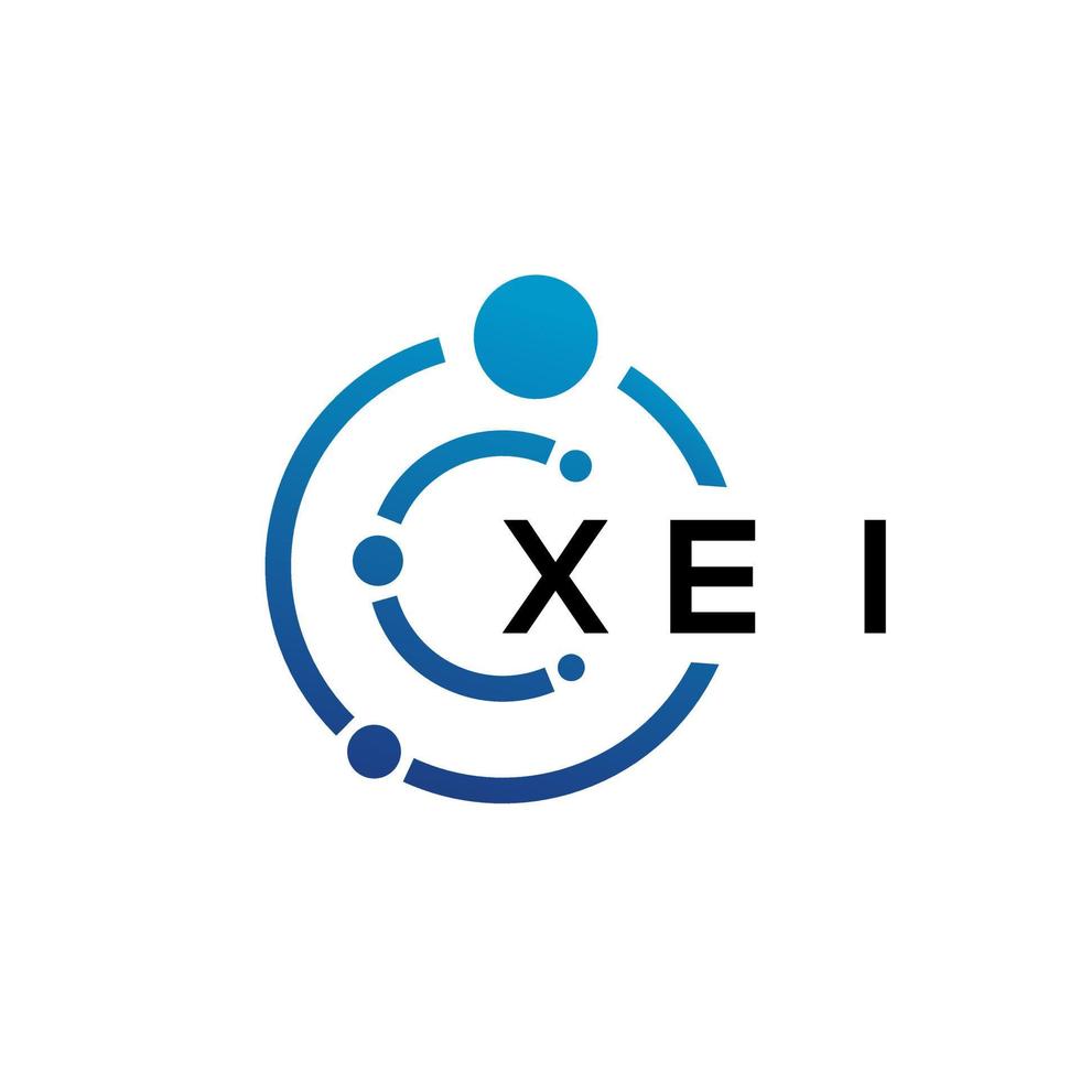 XEI letter technology logo design on white background. XEI creative initials letter IT logo concept. XEI letter design. vector