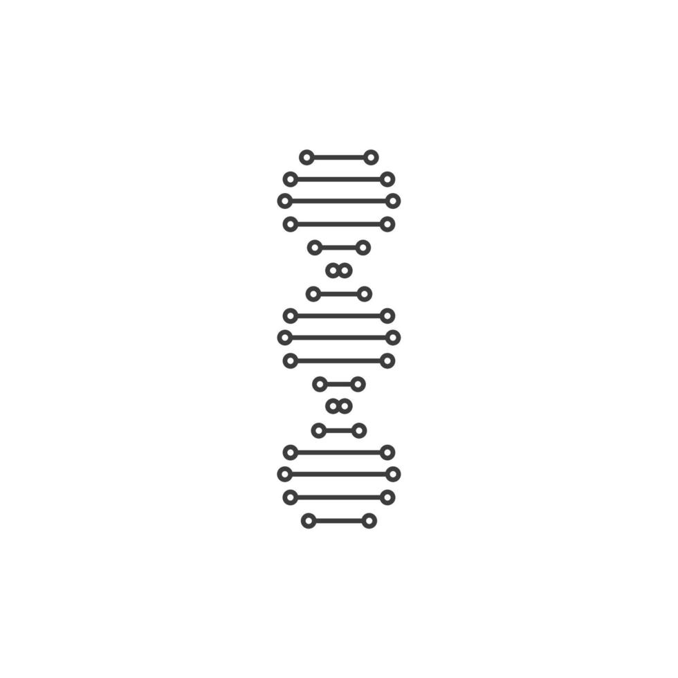 Vector sign of the DNA Helix symbol is isolated on a white background. DNA Helix icon color editable.