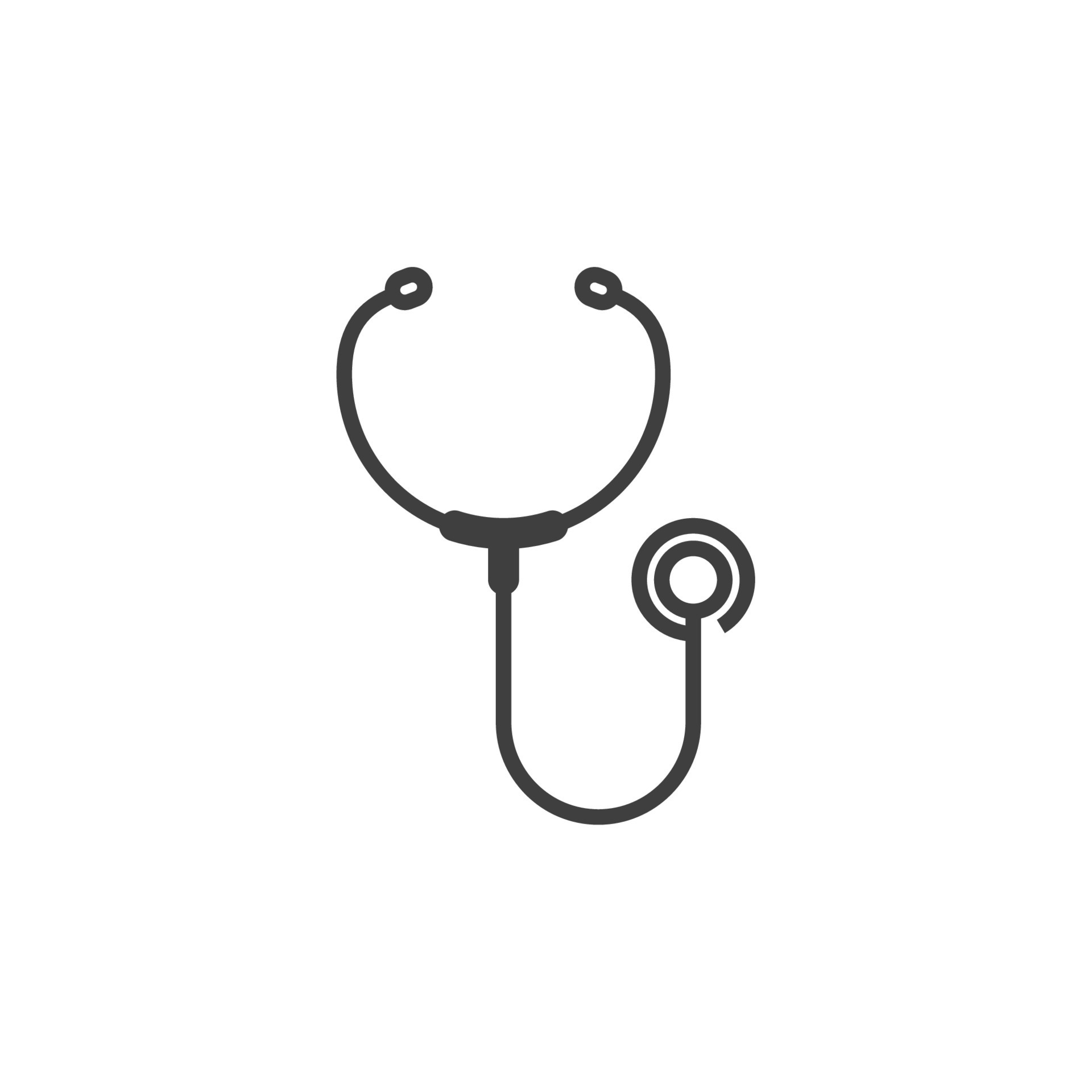 Vector sign of the Stethoscope symbol is isolated on a white background