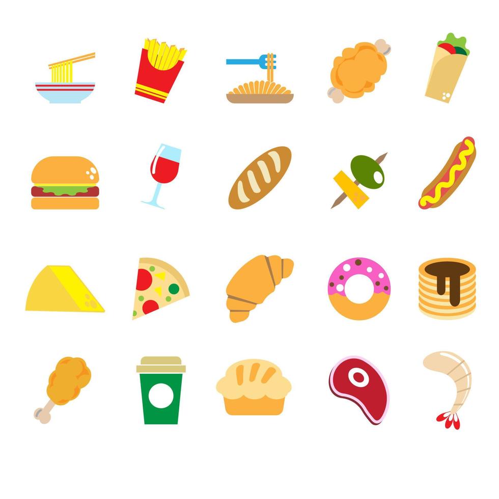 food icon bundle set vector image