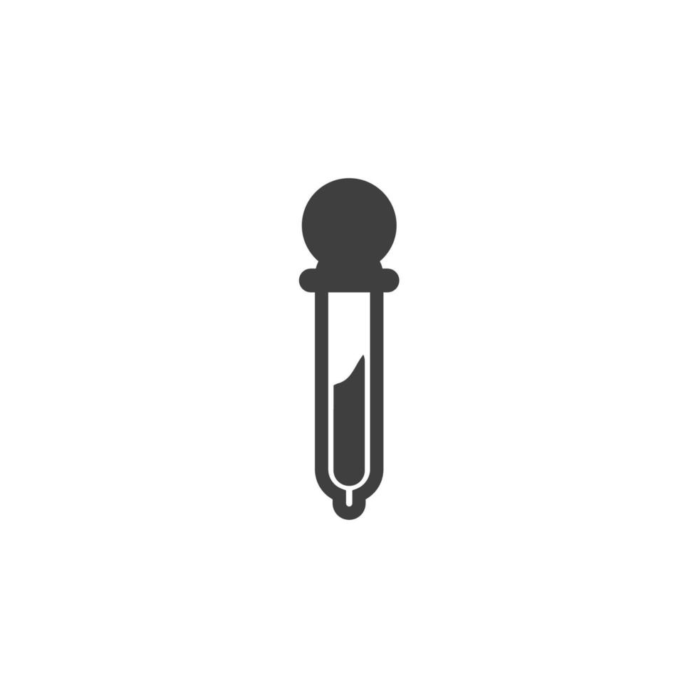 Vector sign of the Dropper symbol is isolated on a white background. Dropper icon color editable.