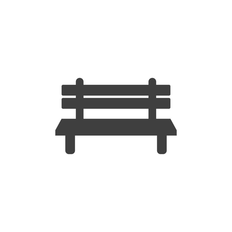 Vector sign of the bench symbol is isolated on a white background. bench icon color editable.