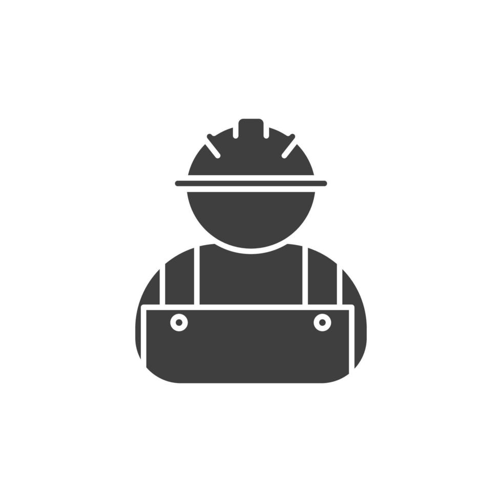 Vector sign of the Construction worker symbol is isolated on a white background. Construction worker icon color editable.