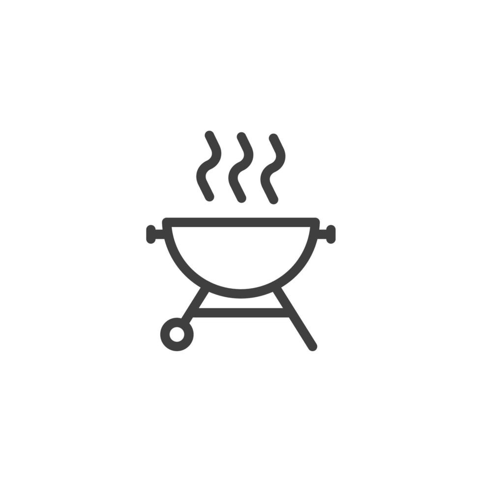 Vector sign of the barbecue Grill symbol is isolated on a white