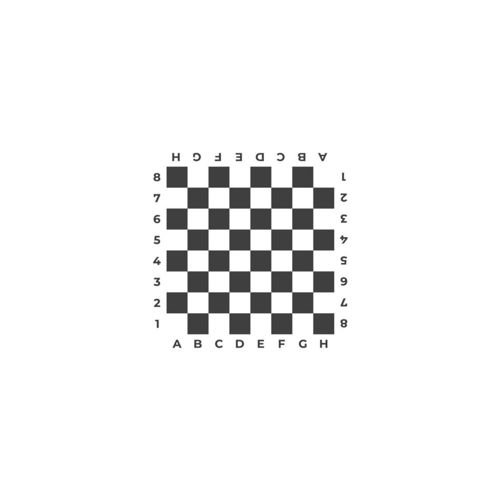 Vector sign of the Chess board symbol is isolated on a white background. Chess board icon color editable.