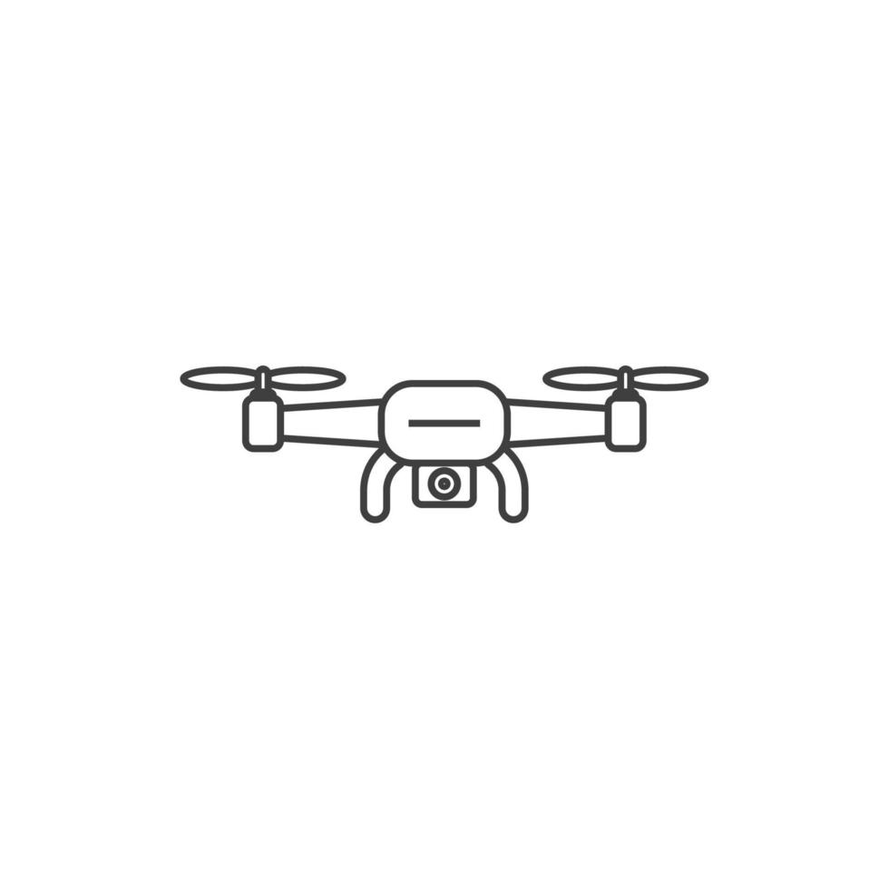 el signo vectorial del símbolo del dron está aislado en un fondo blanco. color de icono de dron editable. vector