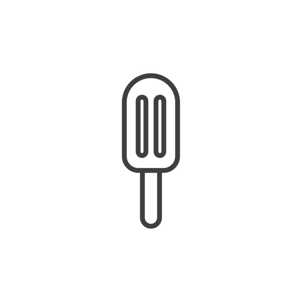 el signo vectorial del símbolo del helado está aislado en un fondo blanco. color de icono de helado editable. vector