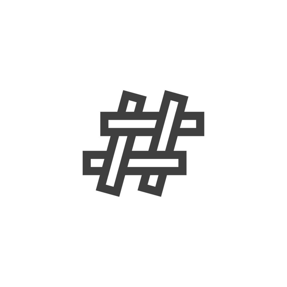 Vector sign of the Hashtag symbol is isolated on a white background. Hashtag icon color editable.