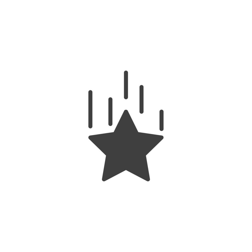 el signo vectorial del símbolo de la estrella fugaz está aislado en un fondo blanco. color de icono de estrella fugaz editable. vector