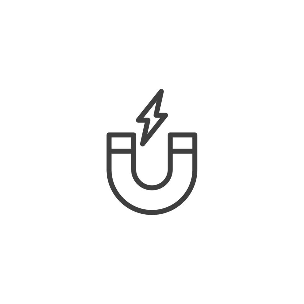 Vector sign of the magnet symbol is isolated on a white background. magnet icon color editable.