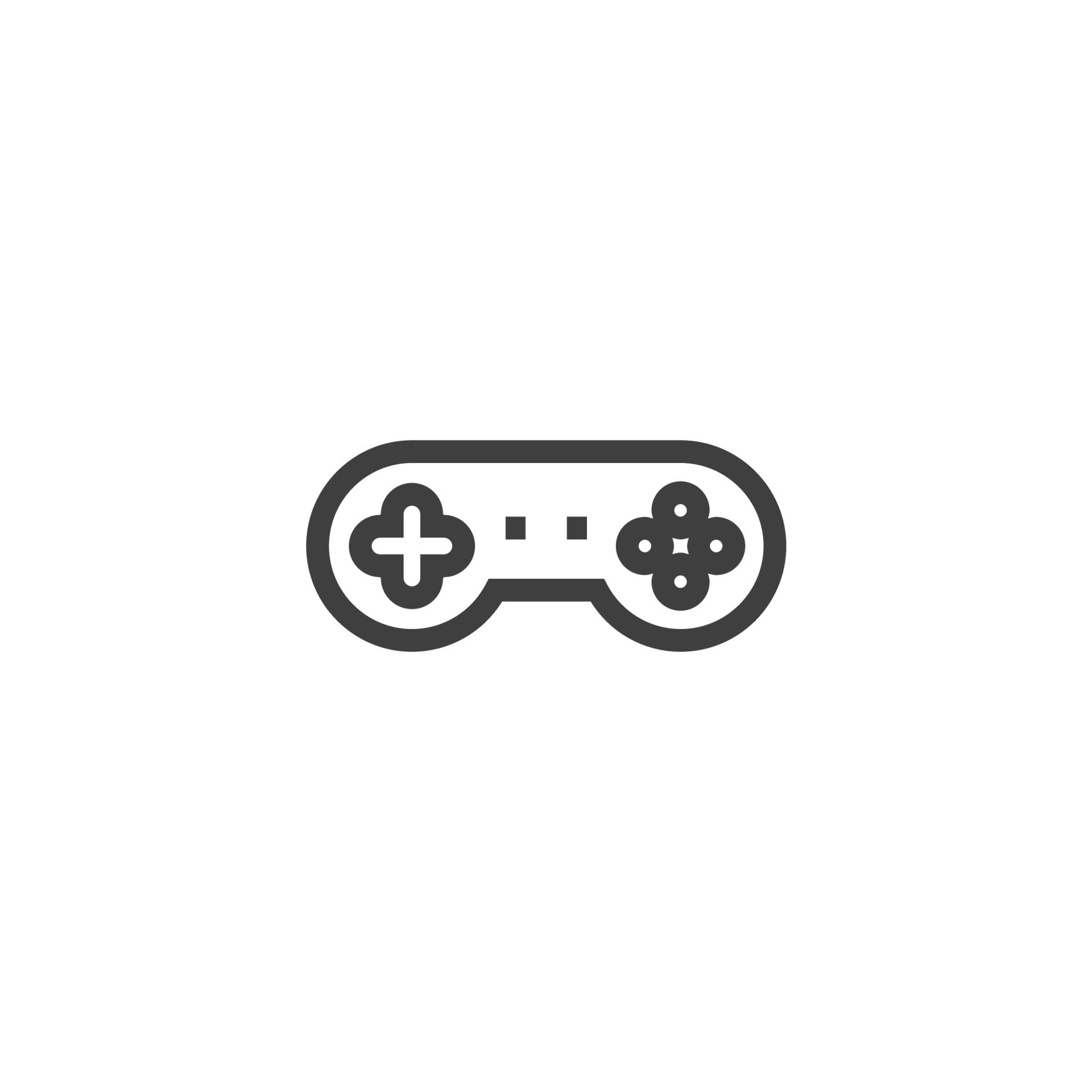 Vector sign of the Video game controller symbol is isolated on a white