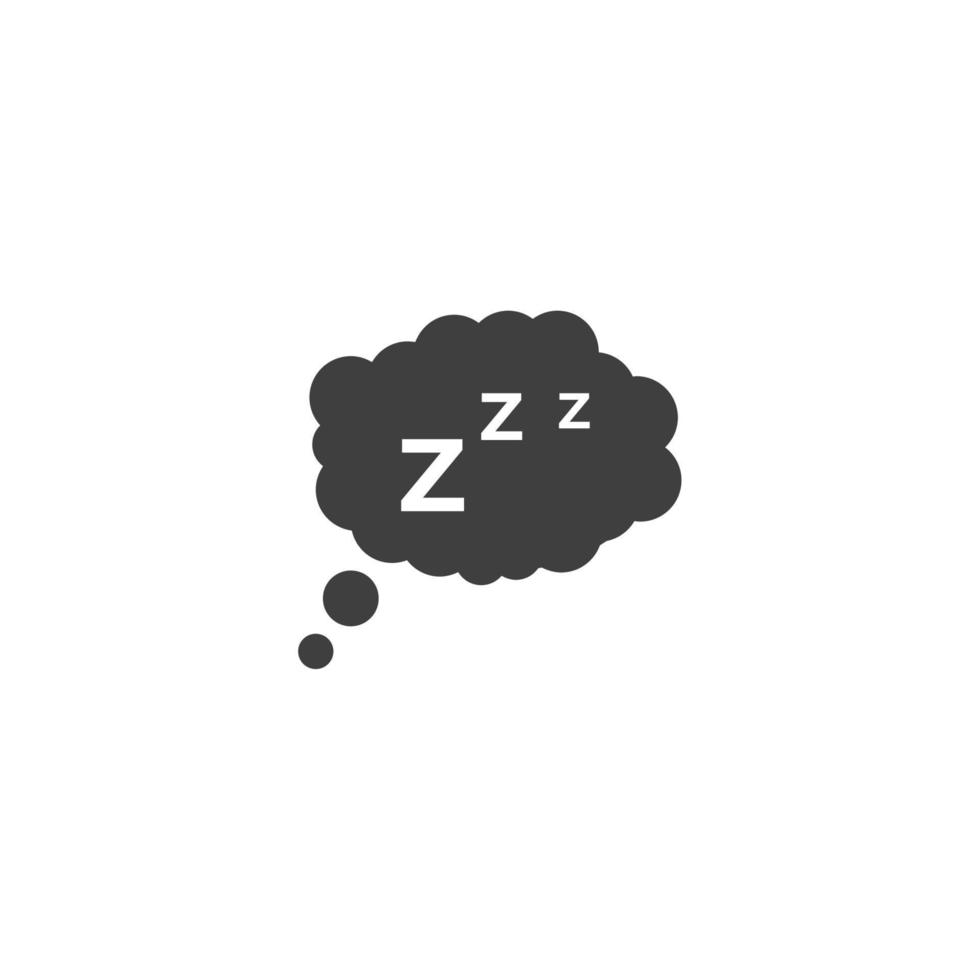 Vector sign of the sleeping symbol is isolated on a white background. sleeping icon color editable.