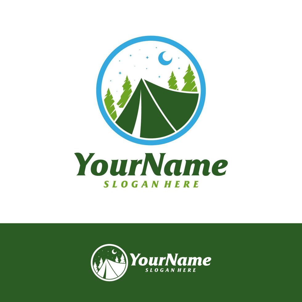 Camp Logo Design Template. Camping logo concept vector. Creative Icon Symbol vector