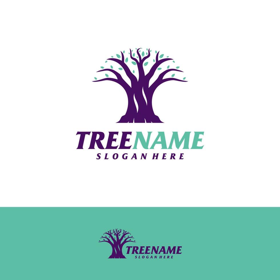 árbol con plantilla de diseño de logotipo raíz. vector de concepto de logotipo de árbol. símbolo de icono creativo