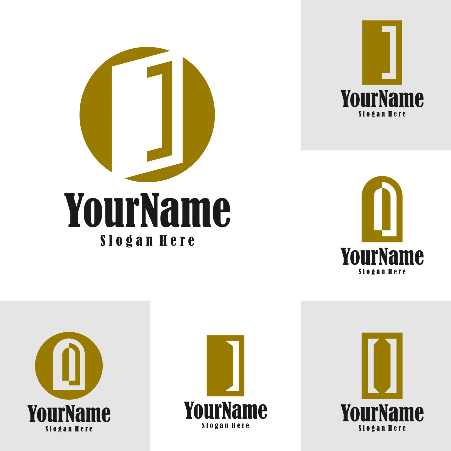 Set of Door Logo Design Template. Door logo concept vector. Creative