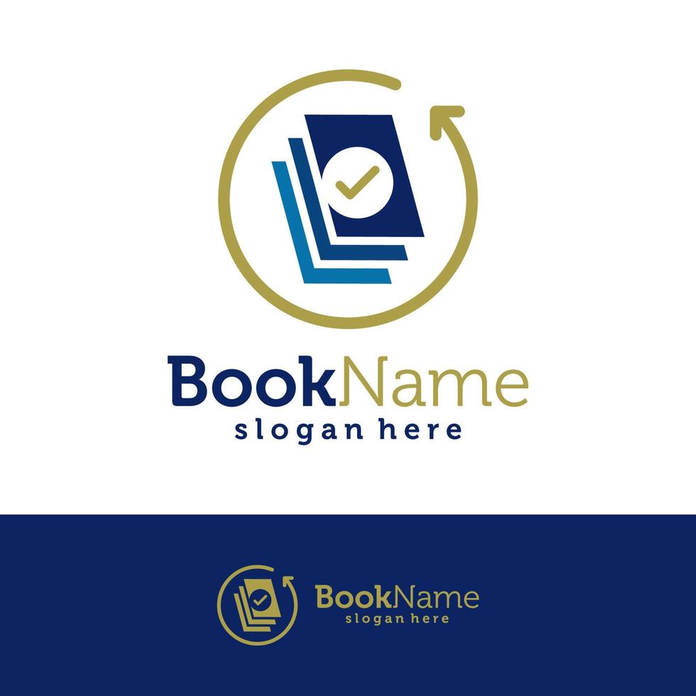 Book check Logo Design Template. Book check logo concept vector. Creative Icon Symbol vector