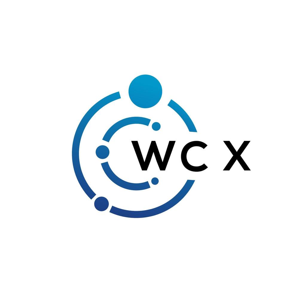 WCX letter technology logo design on white background. WCX creative initials letter IT logo concept. WCX letter design. vector