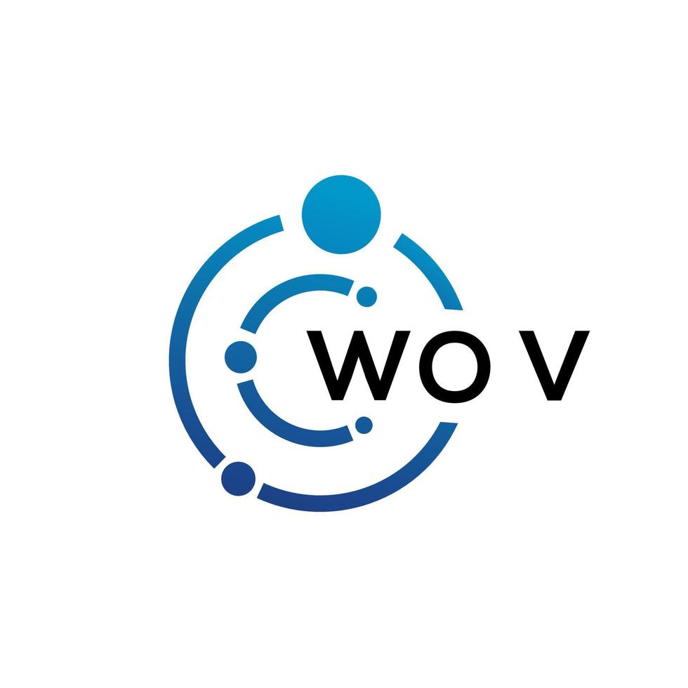 WOV letter technology logo design on white background. WOV creative initials letter IT logo concept. WOV letter design. vector
