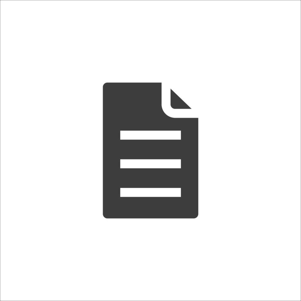 Vector sign of the document symbol is isolated on a white background. document icon color editable.