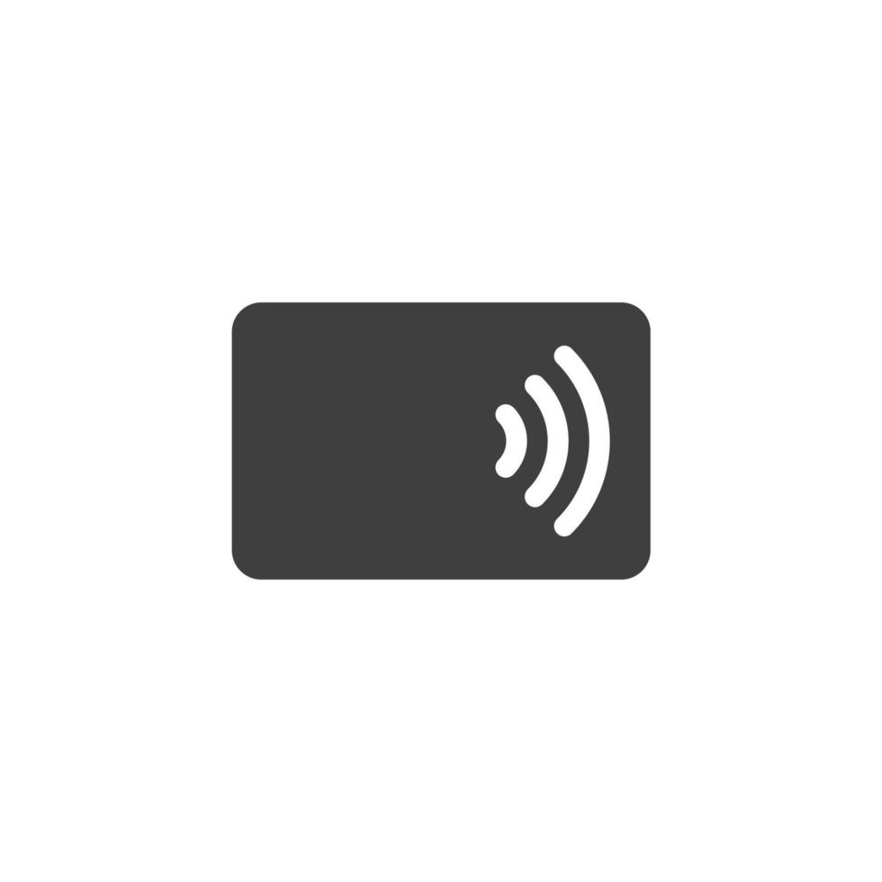 Vector sign of the Contactless payment credit card symbol is isolated on a white background. Contactless payment credit card icon color editable.