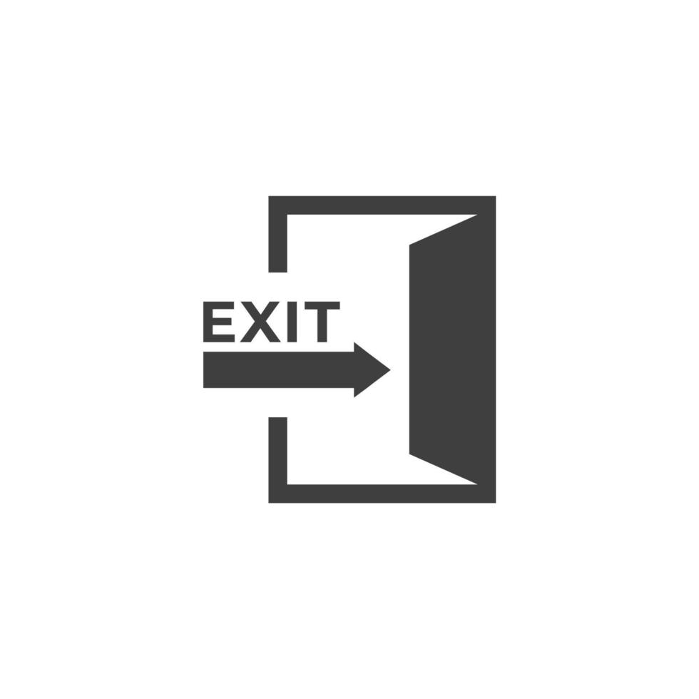 Vector sign of the Emergency exit symbol is isolated on a white background. Emergency exit icon color editable.