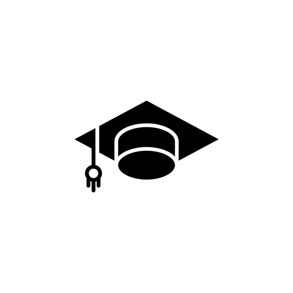 Vector sign of the graduate cap symbol is isolated on a white background. graduate cap icon color editable.