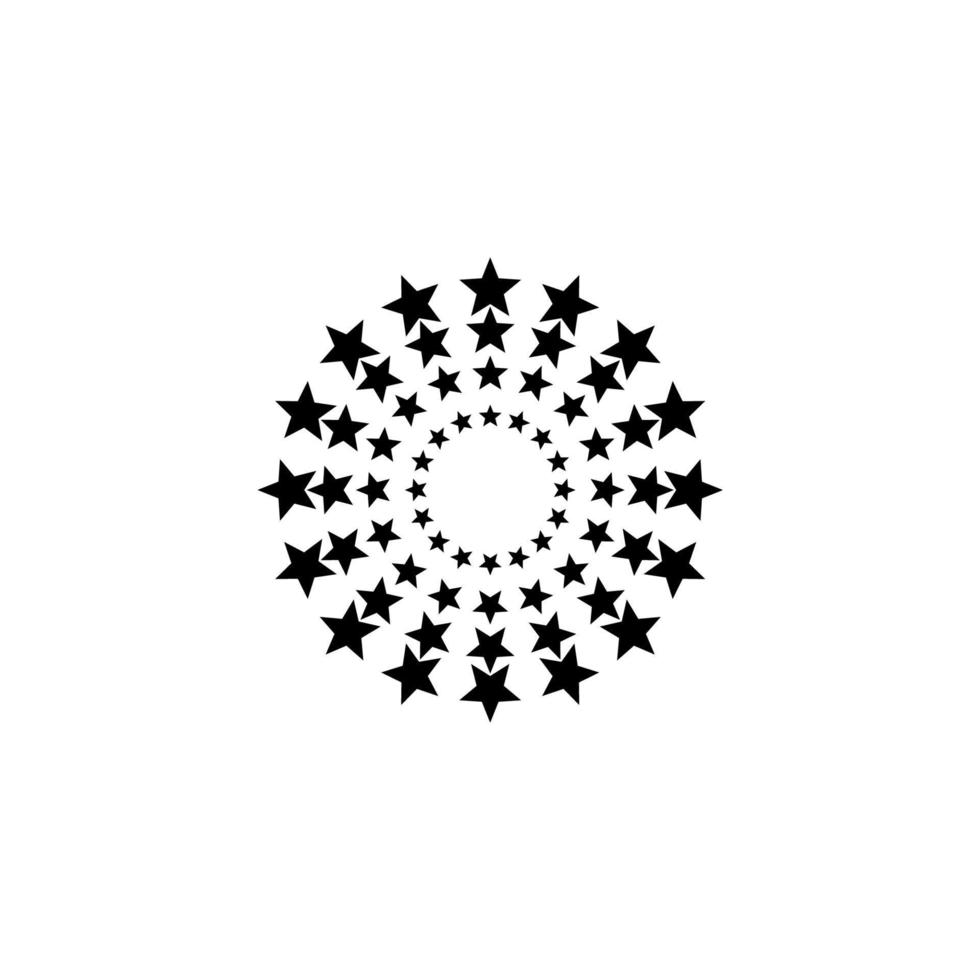 Vector sign of the Stars in circle symbol is isolated on a white background. Stars in circle icon color editable.