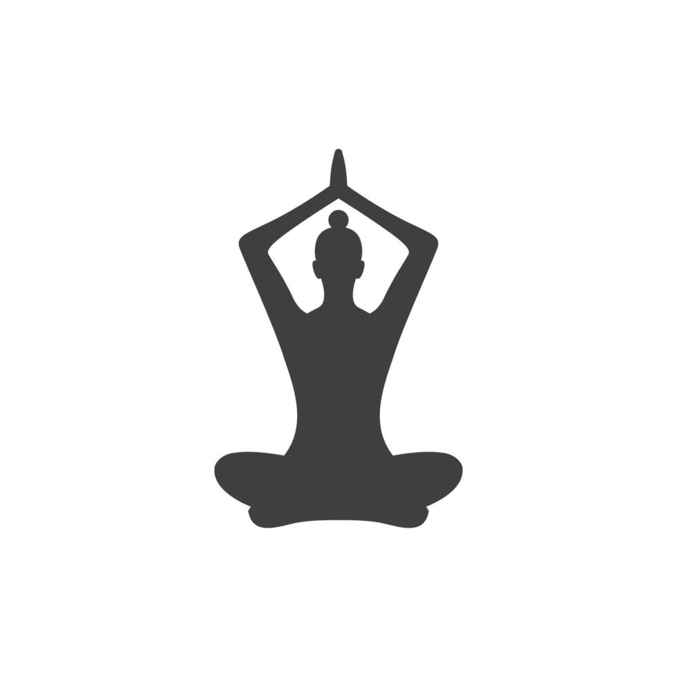 el signo vectorial del símbolo de yoga está aislado en un fondo blanco. color de icono de yoga editable. vector