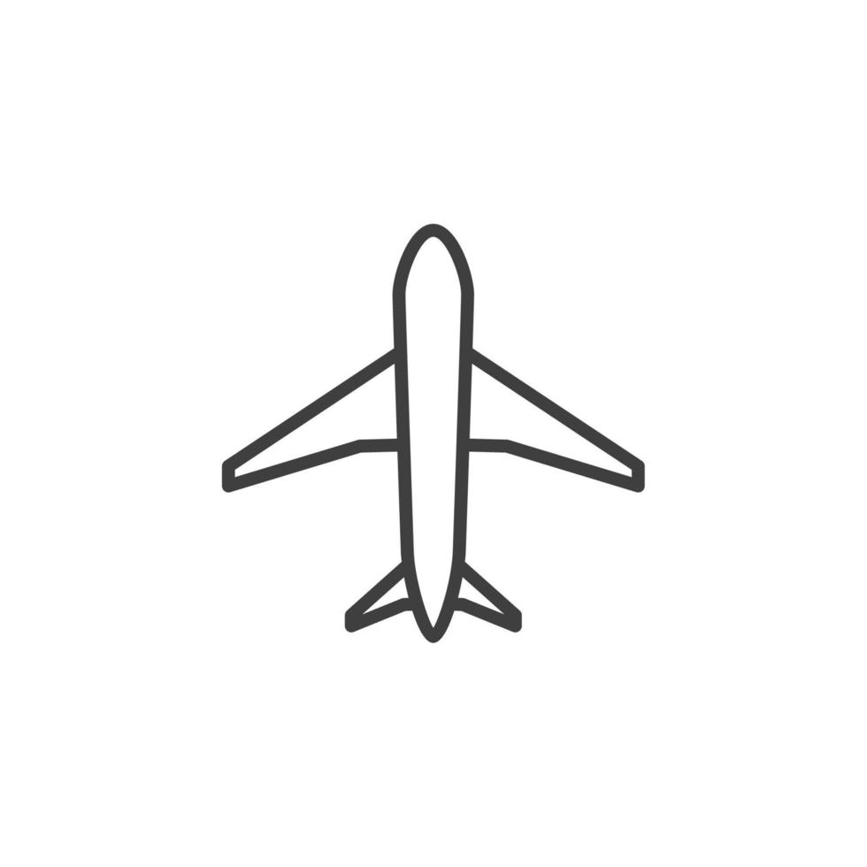 el signo vectorial del símbolo del avión está aislado en un fondo blanco. color de icono de avión editable. vector