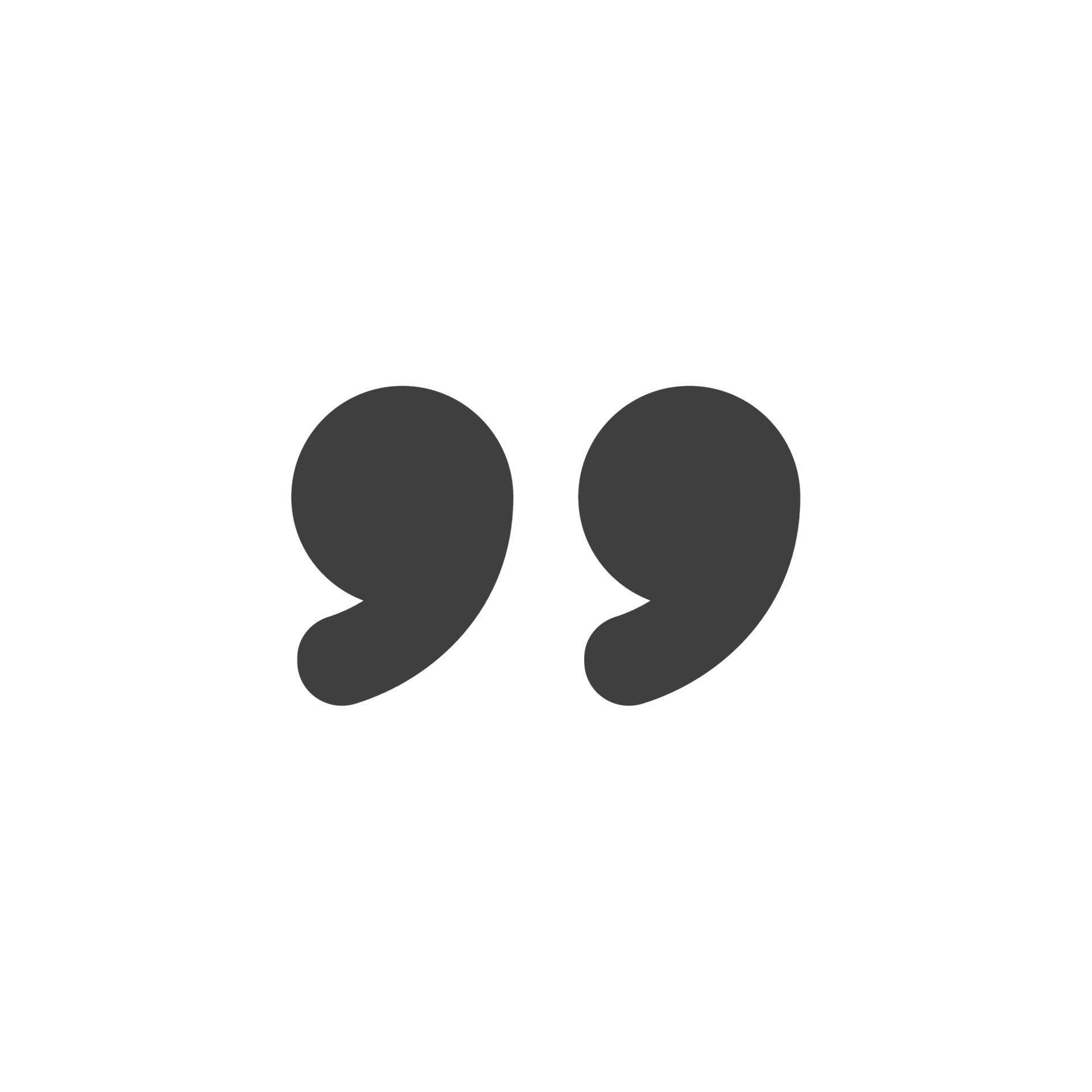 Vector sign of the Quote symbol is isolated on a white background