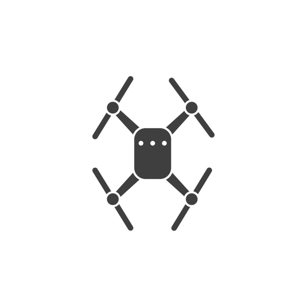el signo vectorial del símbolo del dron está aislado en un fondo blanco. color de icono de dron editable. vector