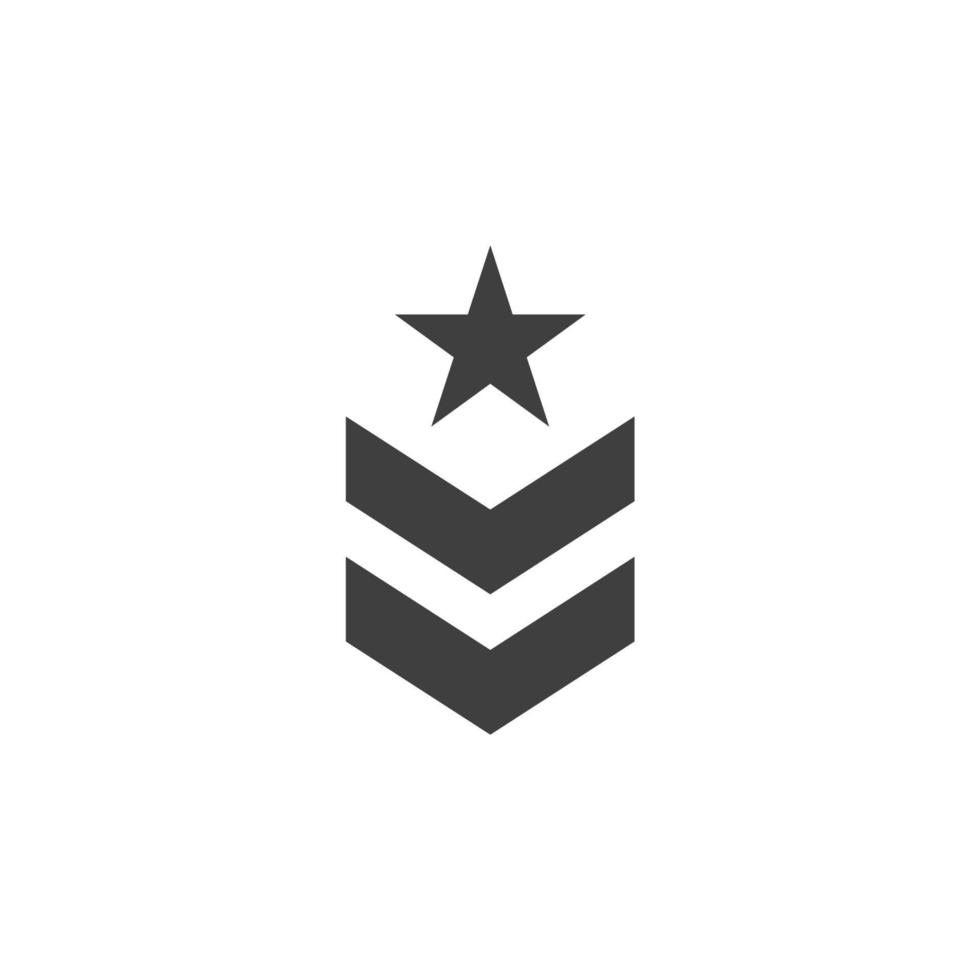 Vector sign of the Military Rank Badge Emblem symbol is isolated on a white background. Military Rank Badge Emblem icon color editable.