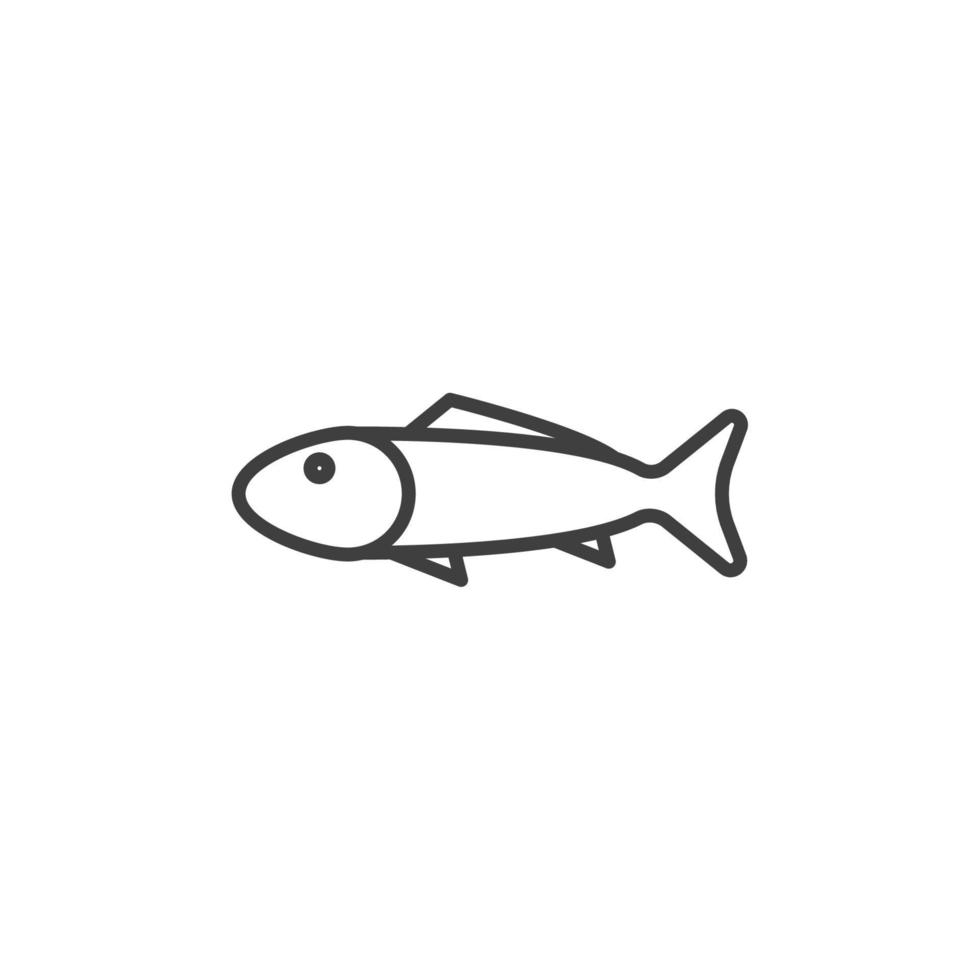 el signo vectorial del símbolo del pez está aislado en un fondo blanco. color de icono de pescado editable. vector