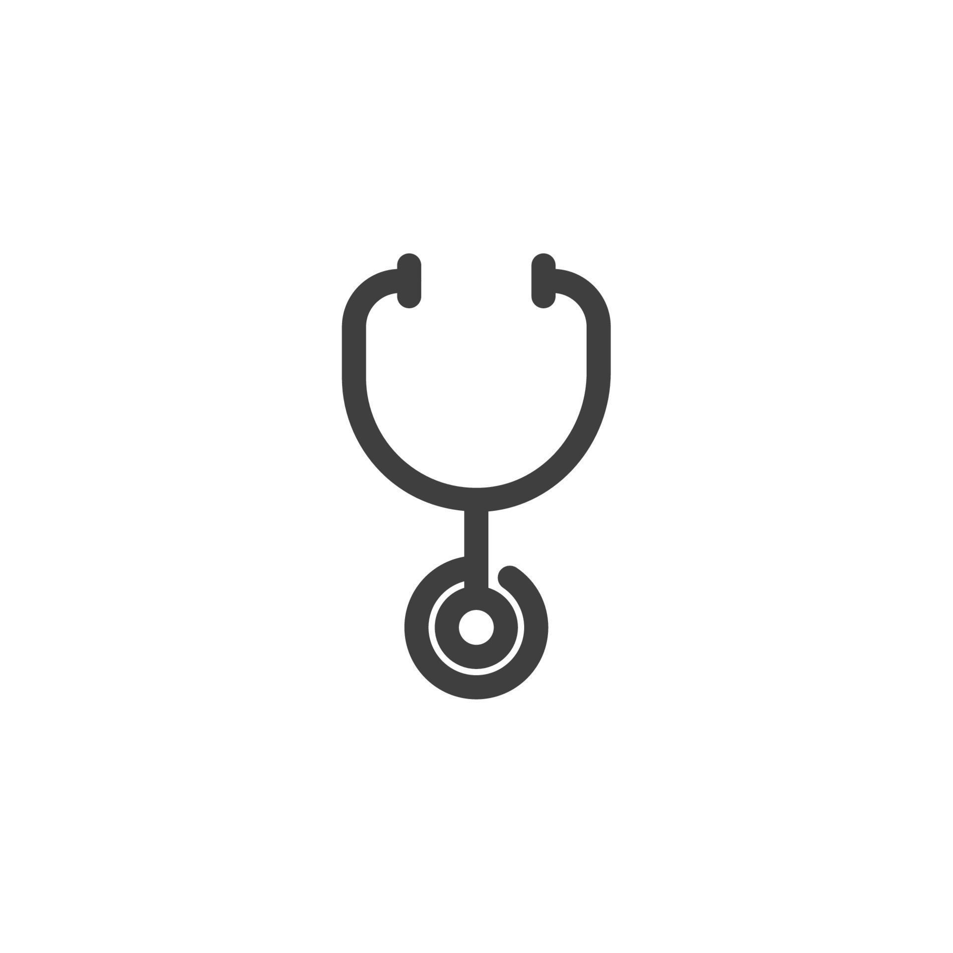Vector sign of the Stethoscope symbol is isolated on a white background