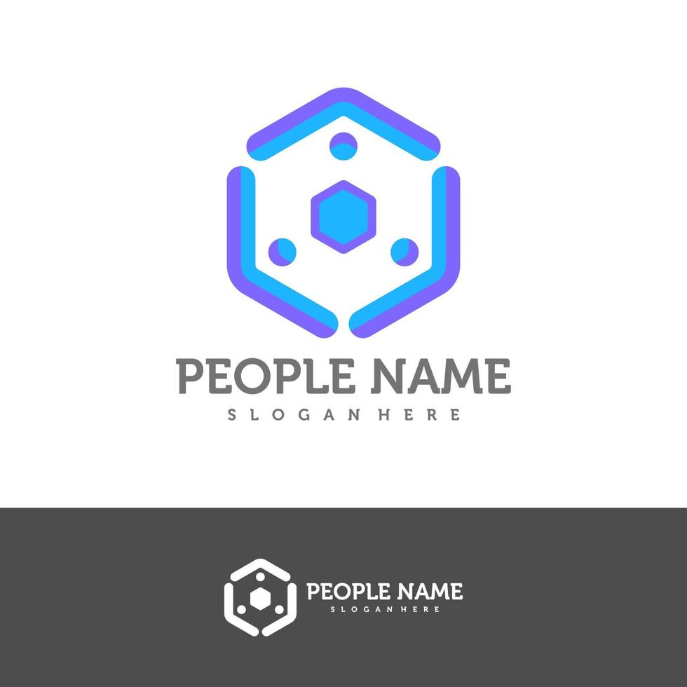 People Logo Design Template. Community People logo concept vector. Creative Icon Symbol vector