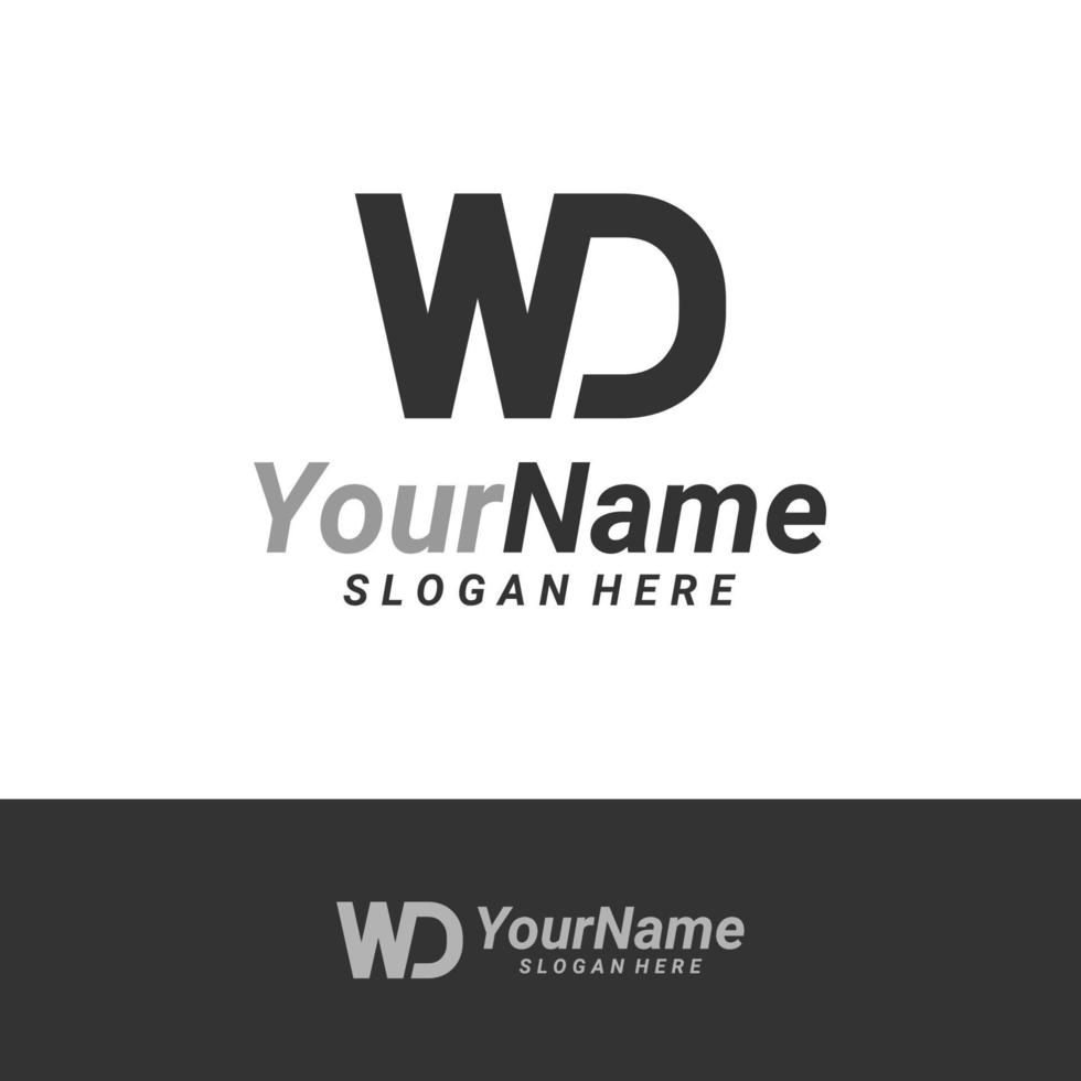 Letter WD Logo Design Template. Initial WD logo concept vector