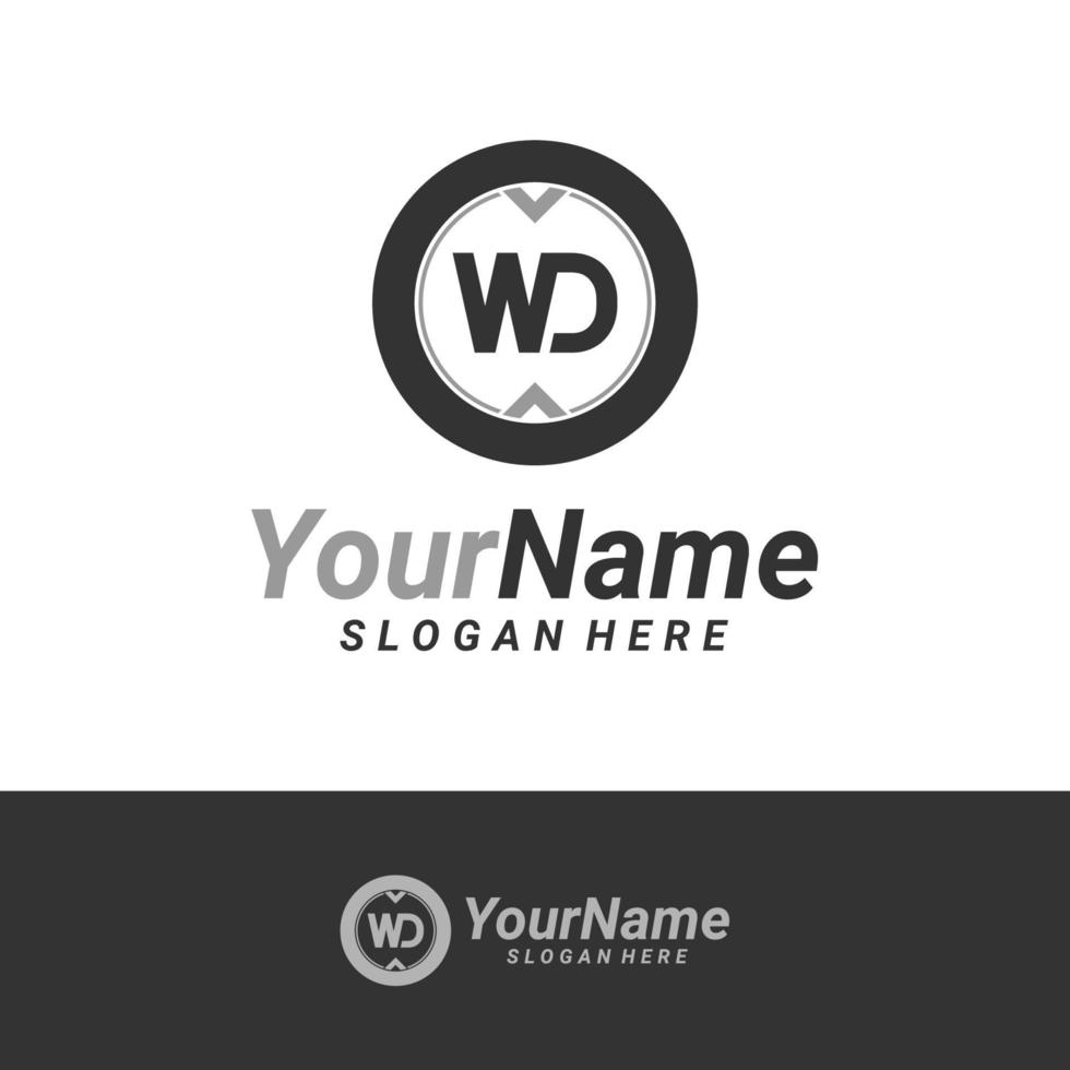 Letter WD Logo Design Template. Initial WD logo concept vector. Creative Icon Symbol vector