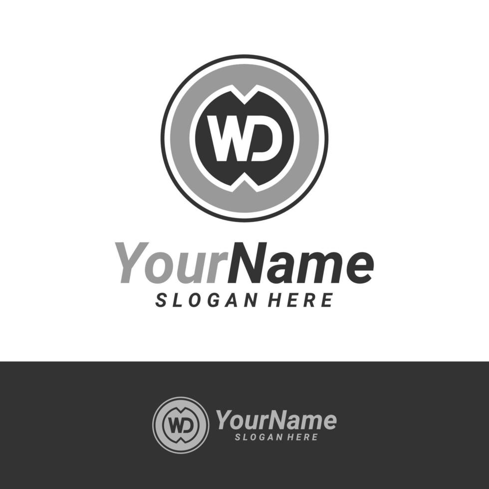 Letter WD Logo Design Template. Initial WD logo concept vector. Creative Icon Symbol vector