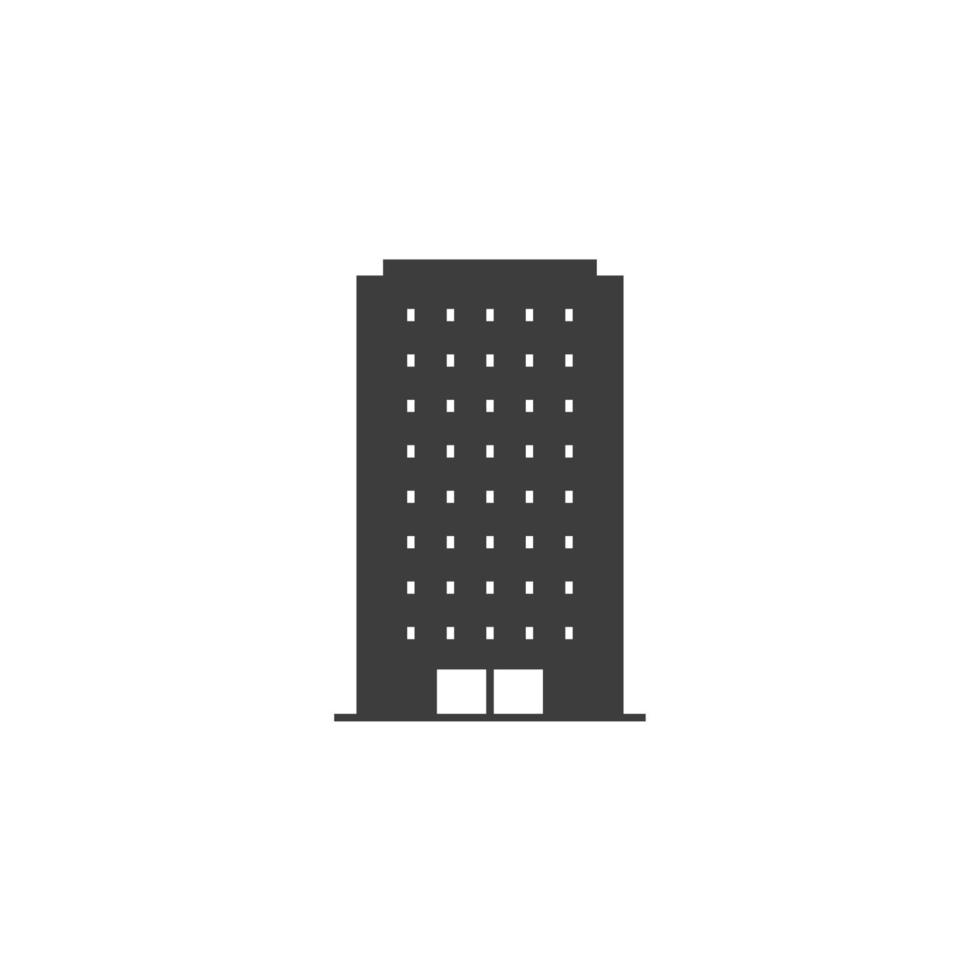 el signo vectorial del edificio y el símbolo de la ciudad inmobiliaria está aislado en un fondo blanco. color de icono de ciudad de edificio y bienes raíces editable. vector