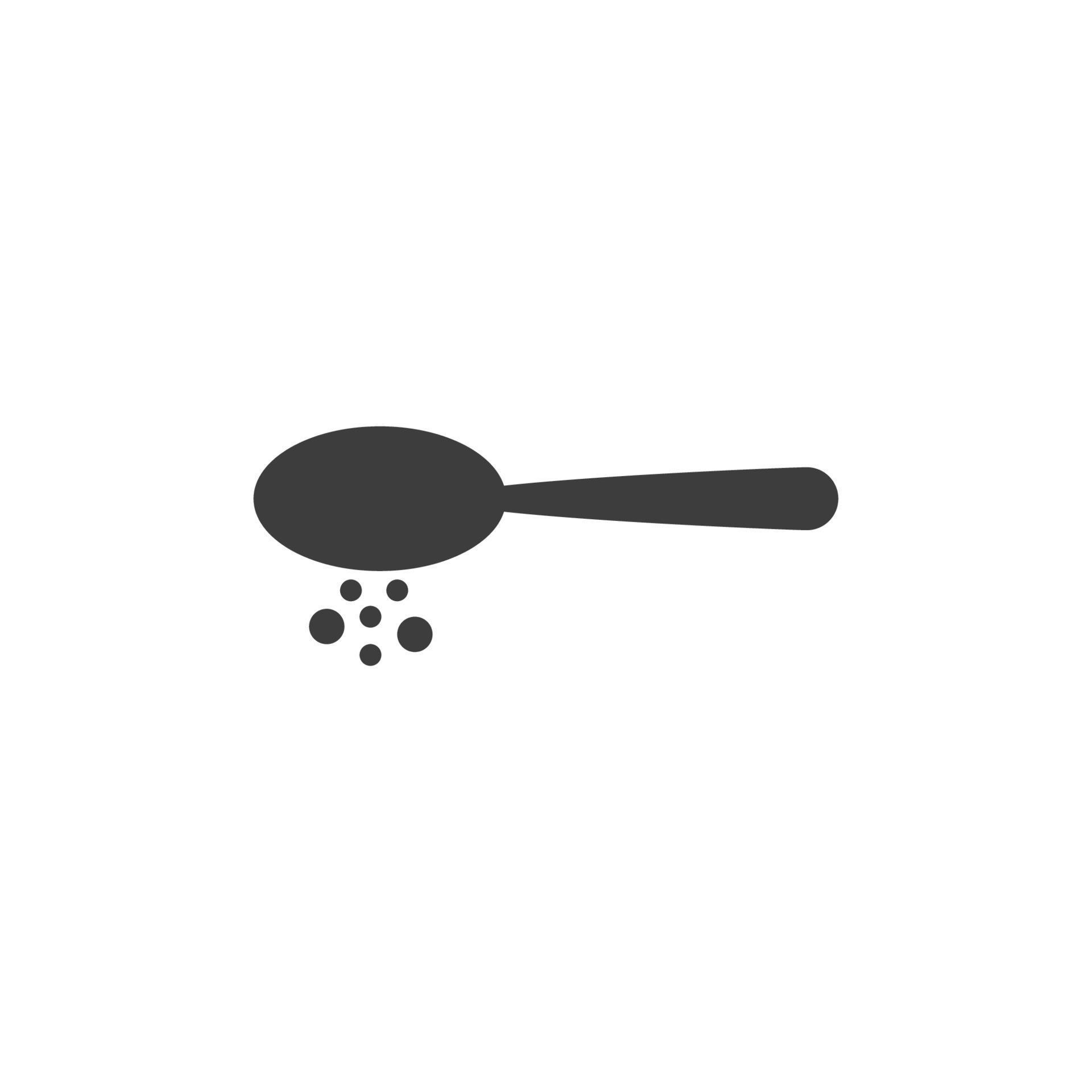 Vector sign of the Spoon with sugar symbol is isolated on a white