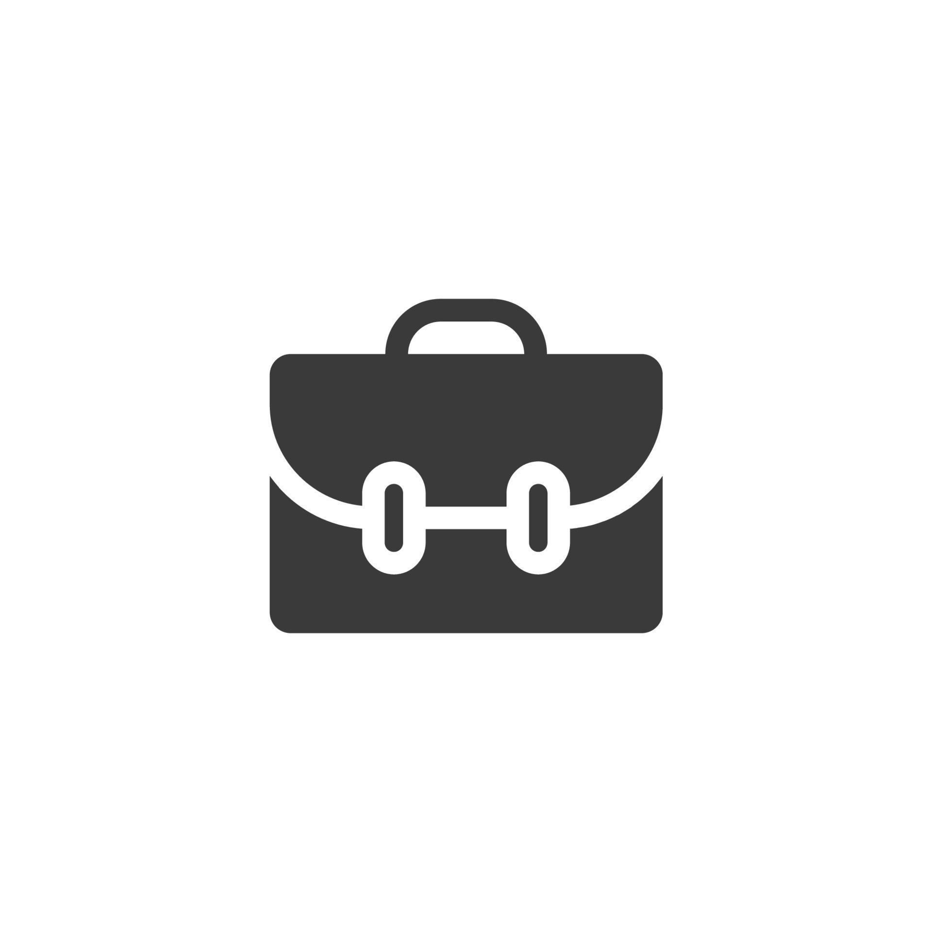 Vector sign of the Briefcase symbol is isolated on a white background. Briefcase icon color