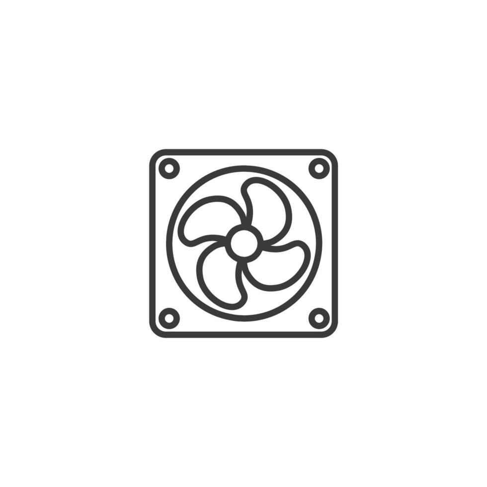 Vector sign of the Exhaust fan symbol is isolated on a white background. Exhaust fan icon color editable.