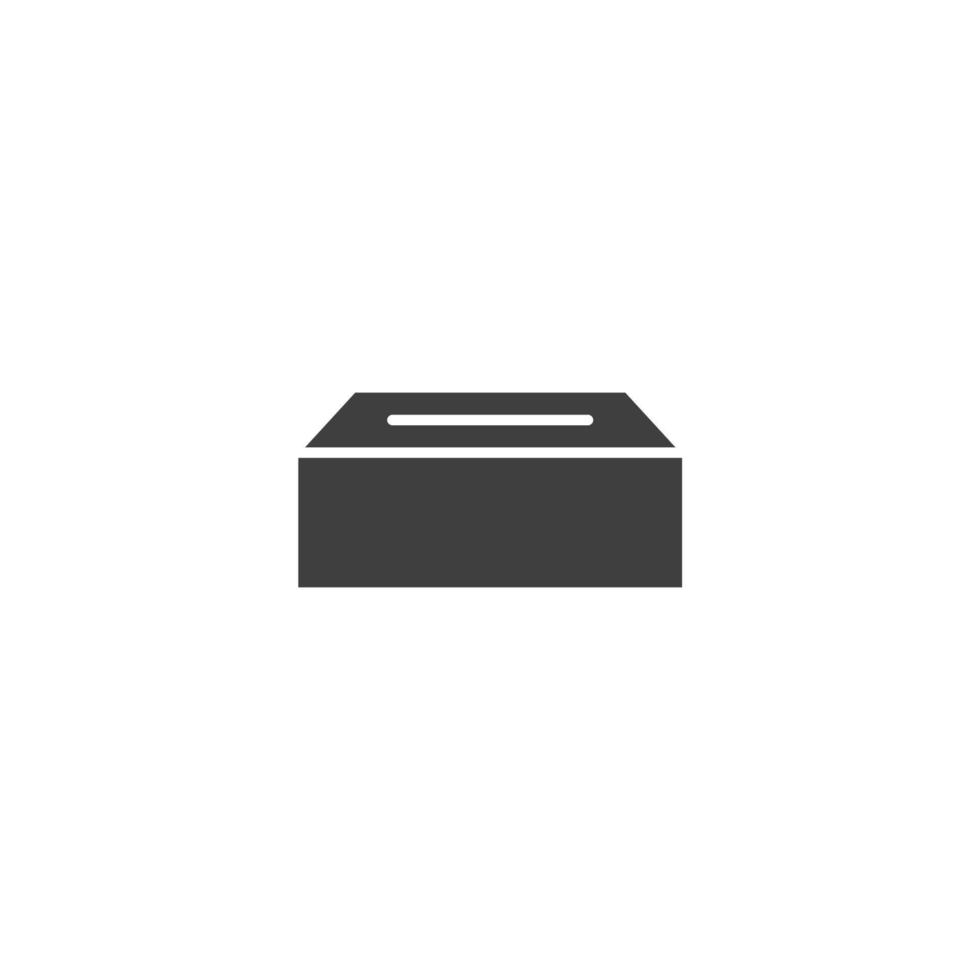 el signo vectorial del símbolo de la caja de pañuelos está aislado en un fondo blanco. color del icono de la caja de pañuelos editable. vector