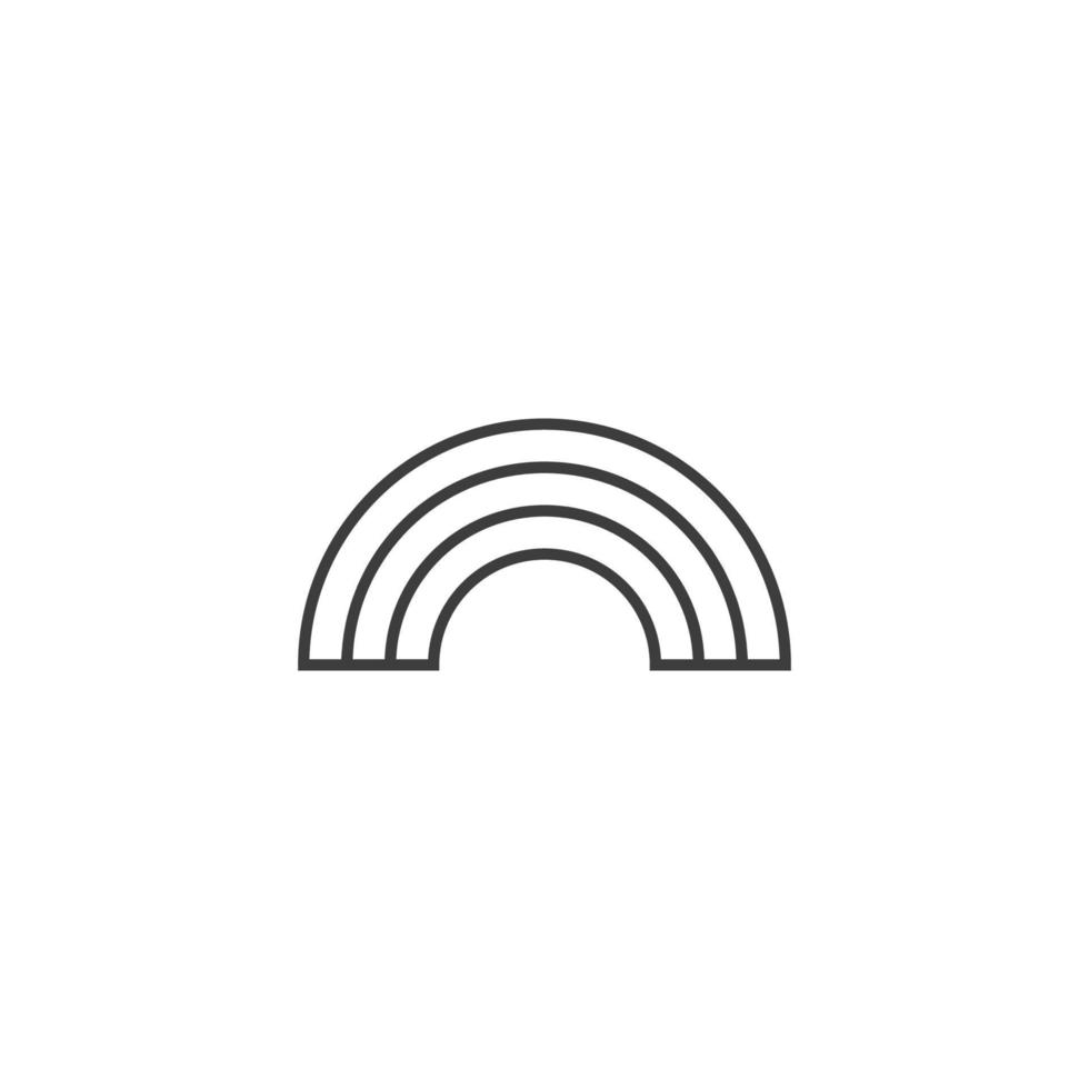Vector sign of the rainbow symbol is isolated on a white background. rainbow icon color editable.