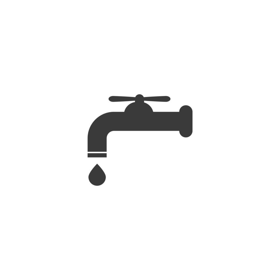 Vector sign of the Water tap symbol is isolated on a white background. Water tap icon color editable.