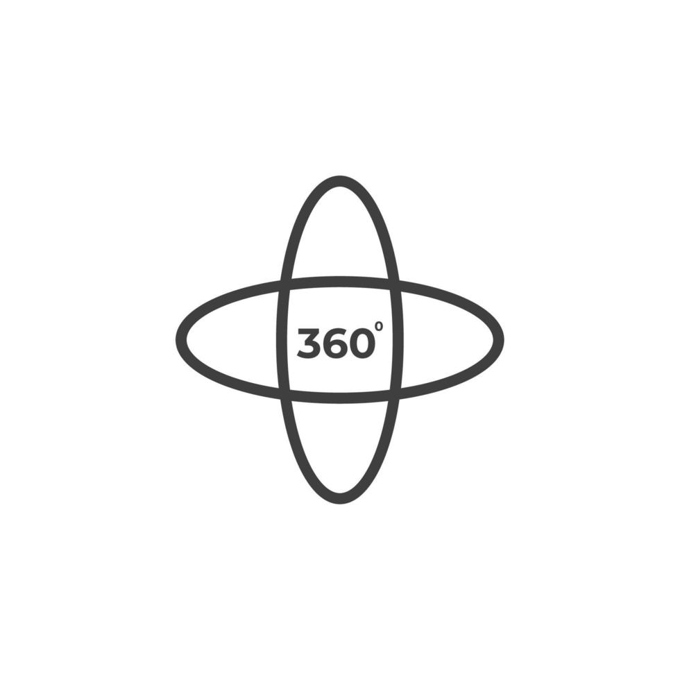 Vector sign of the angel 360 symbol is isolated on a white background. angel 360 icon color editable.
