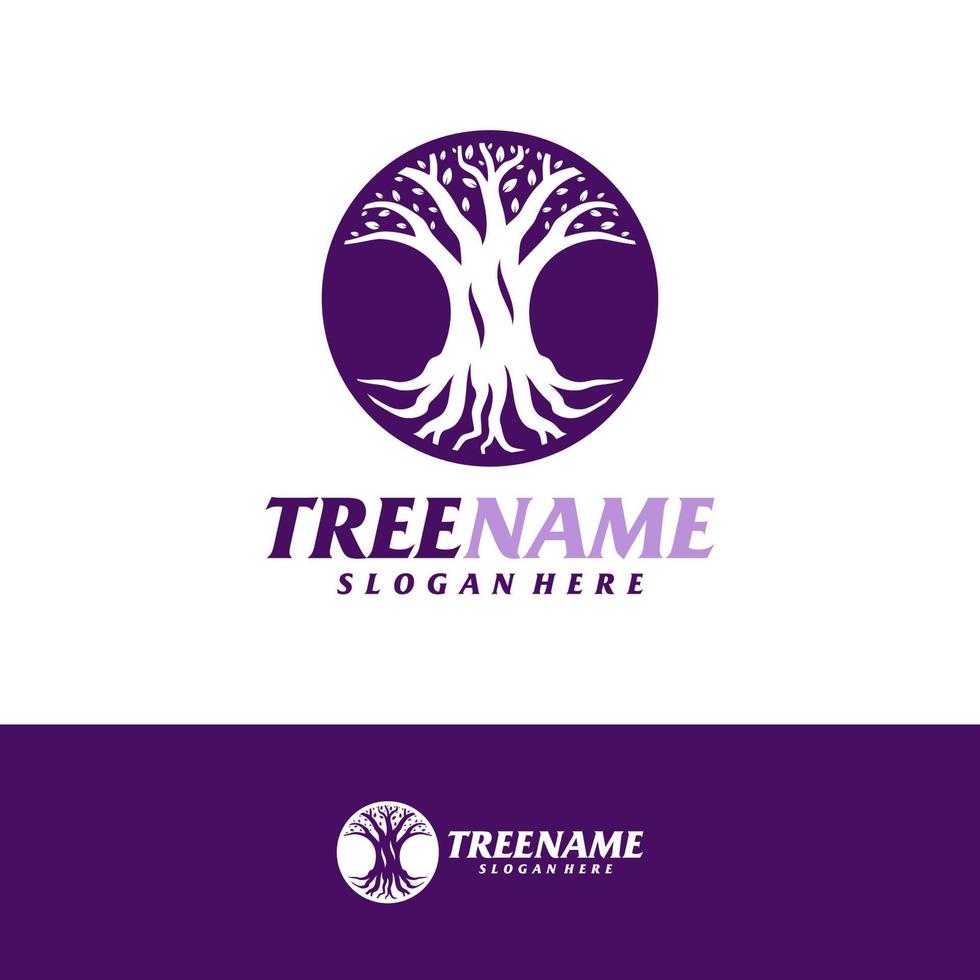 Tree with Root Logo Design Template. Tree logo concept vector. Creative Icon Symbol vector