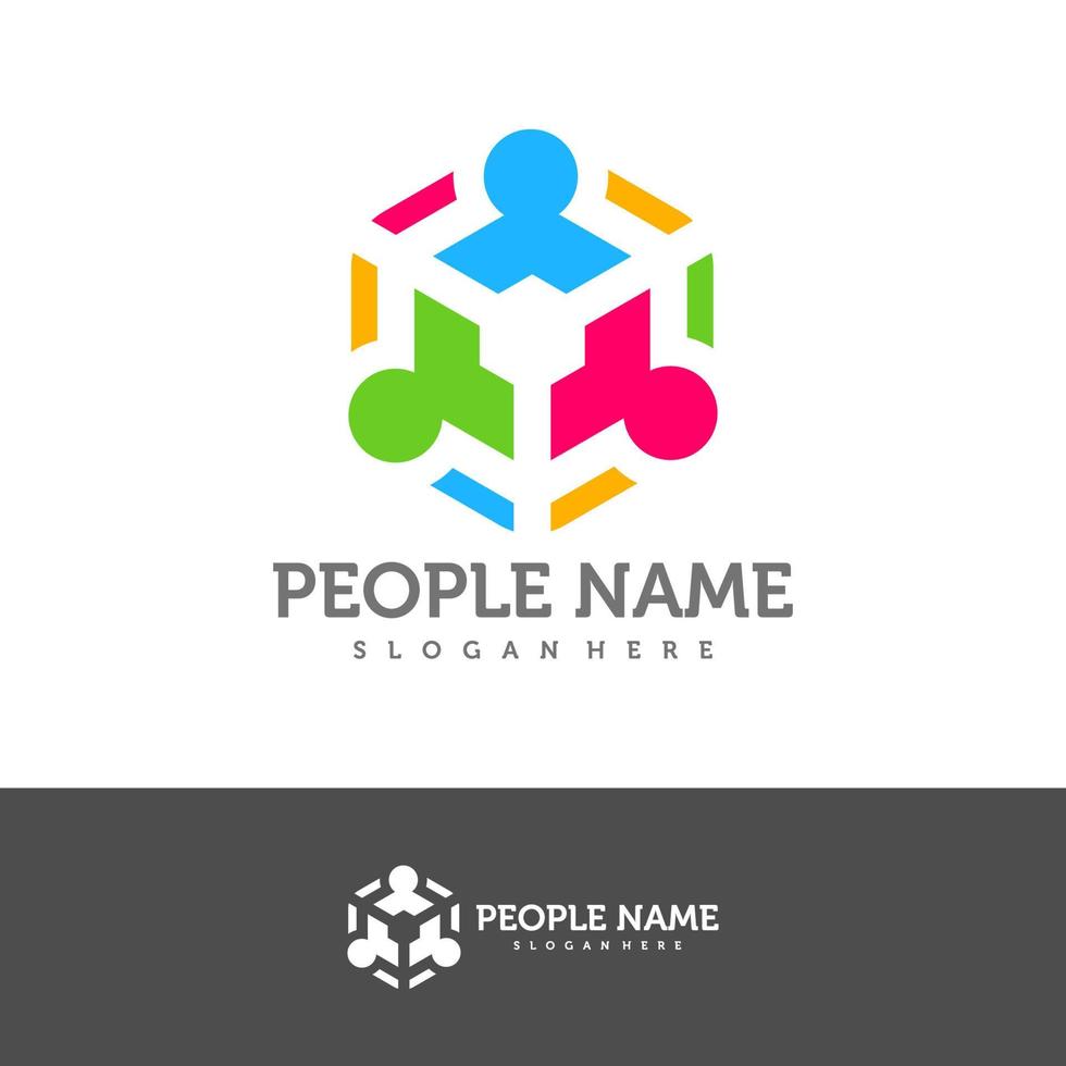 plantilla de diseño de logotipo de personas. vector de concepto de logotipo de personas de la comunidad. símbolo de icono creativo