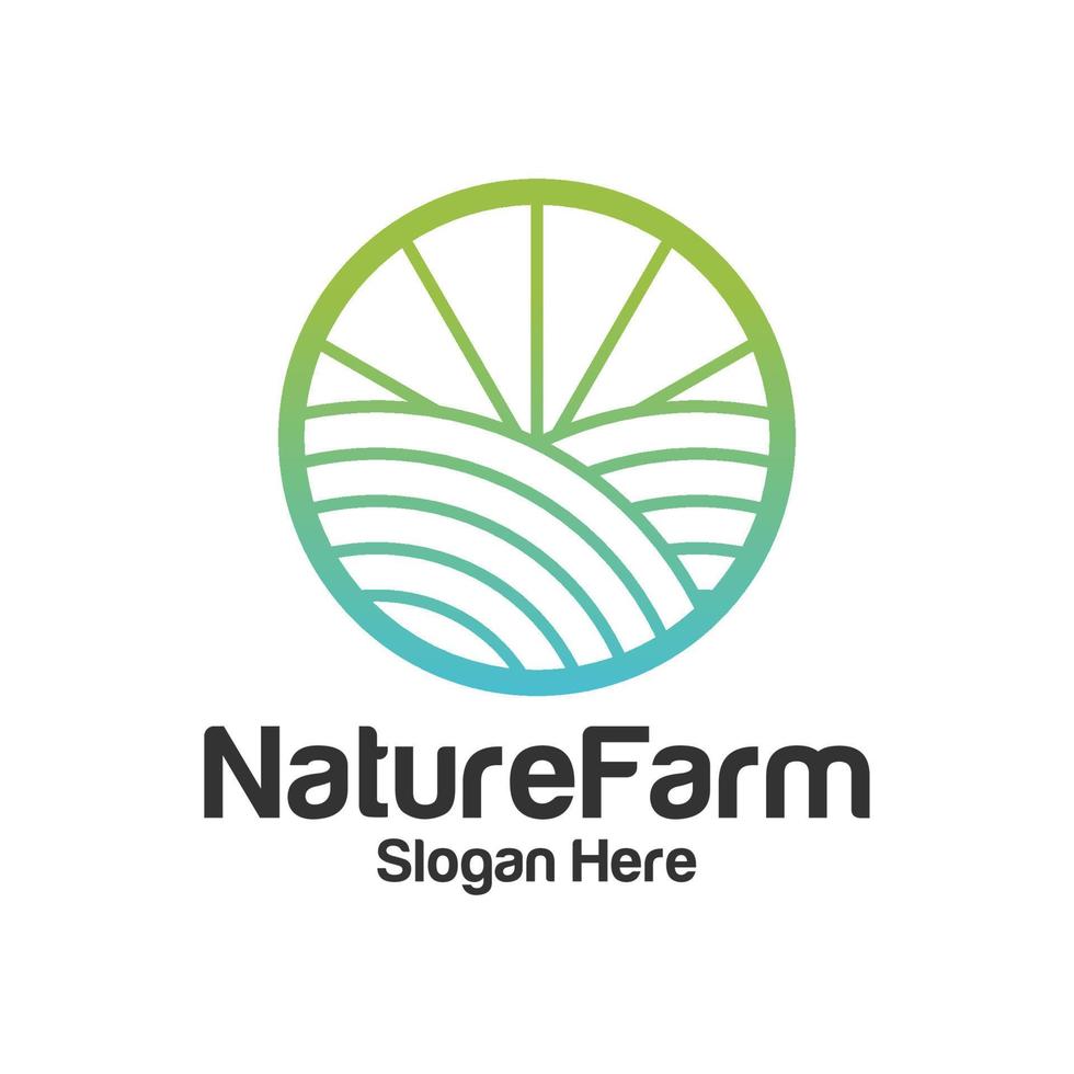 Color Farm Logo Design Template. Farm logo concept vector. Creative Icon Symbol vector