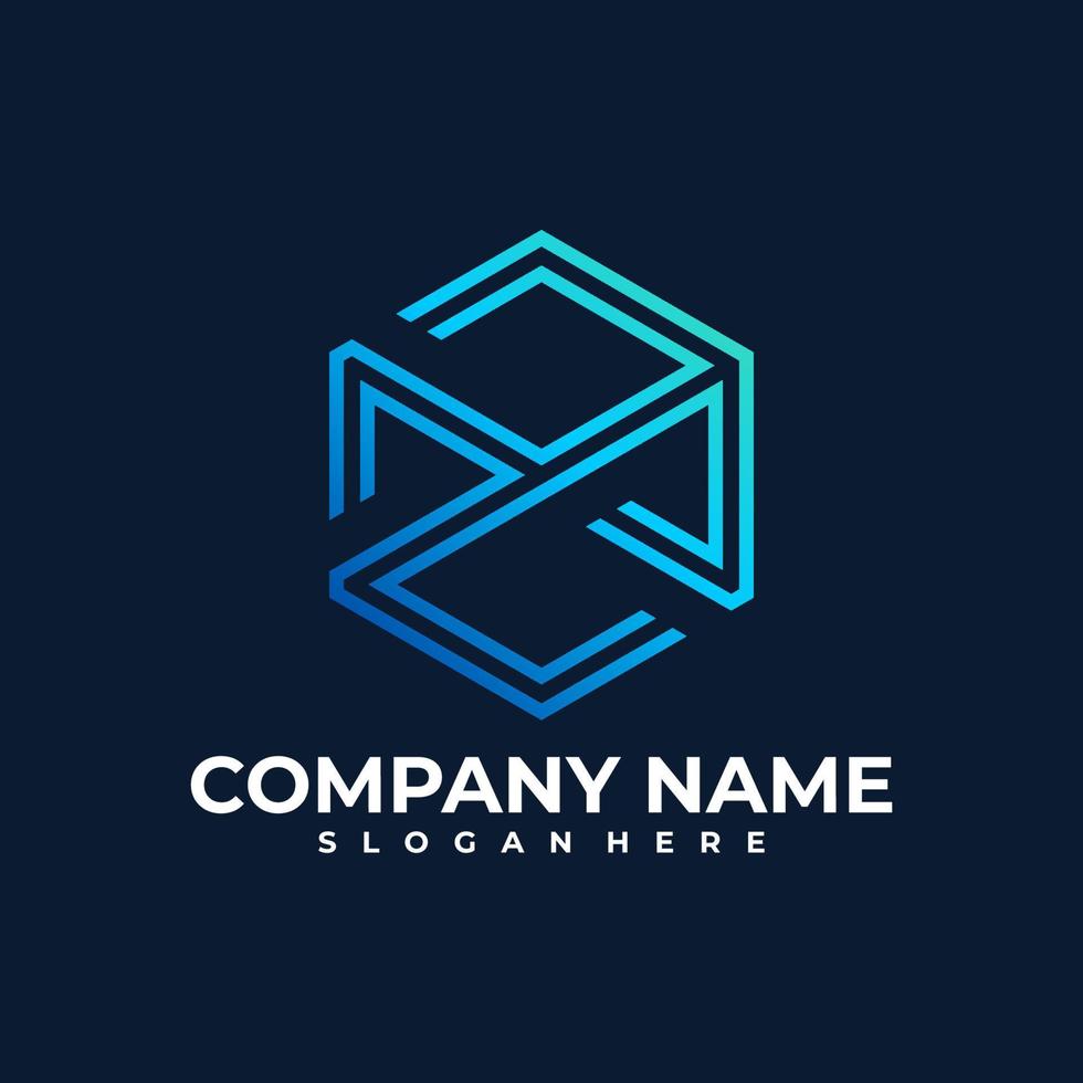 M2 Logo Design Template. Initial MZ logo concept vector. Creative Icon Symbol vector